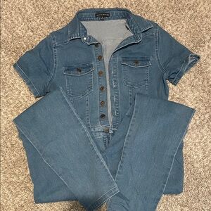 Haute Monde Women's Blue Denim Jumpsuit